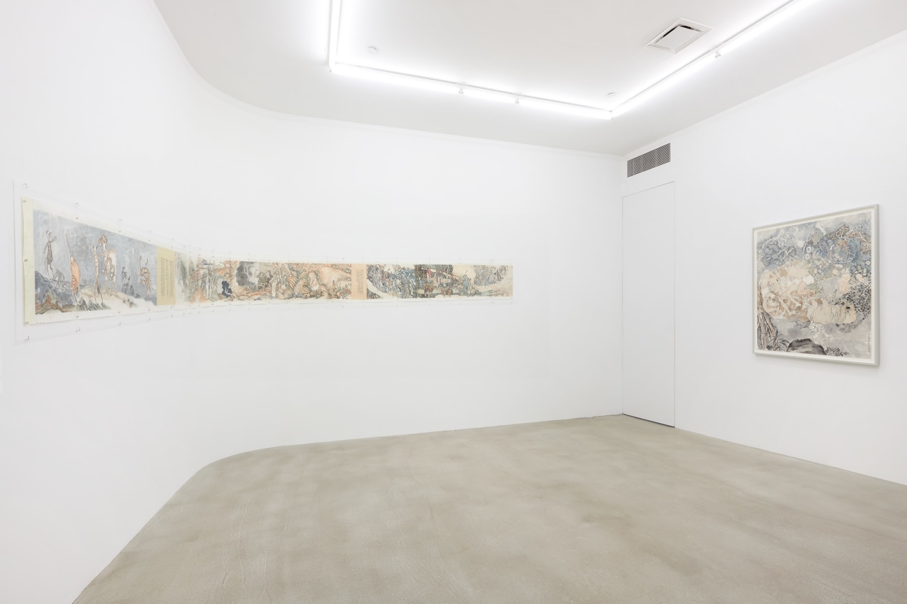 installation view of two artworks