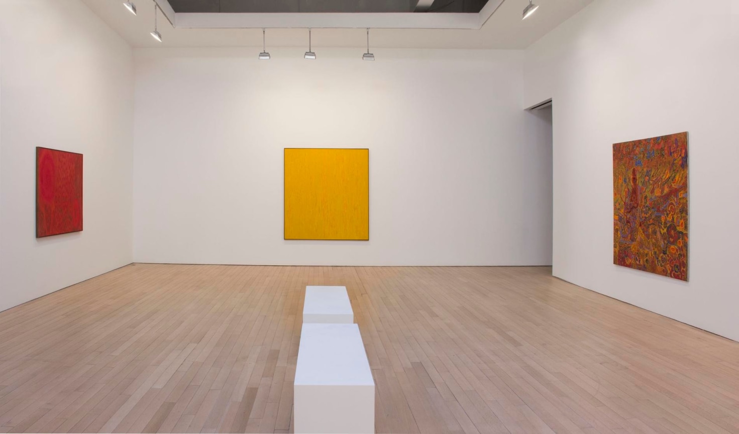 installation view of three artworks