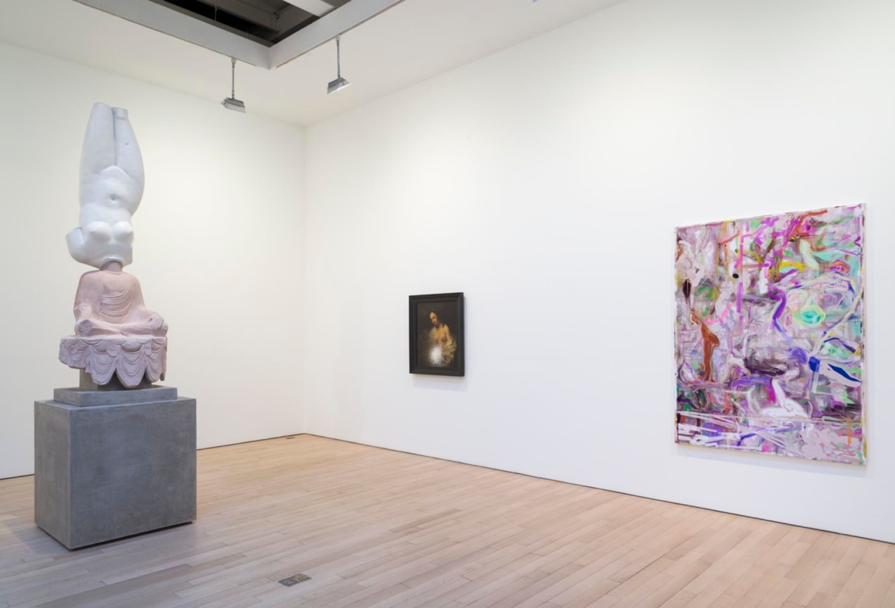 installation view of several artworks