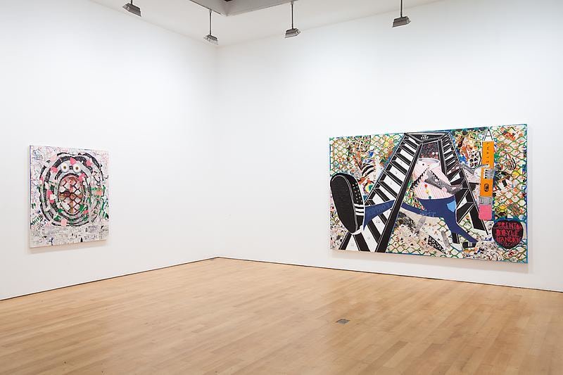 installation view of two artworks