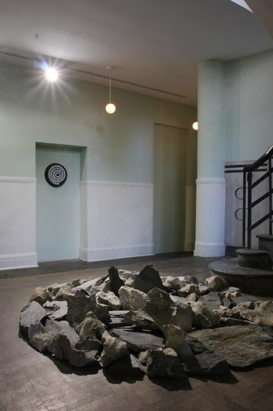 installation view of two artworks