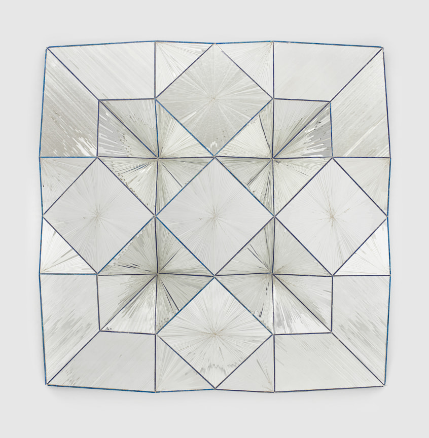 Geometric Reversed Painted Mirrored Glass by MONIR SHAHROUDY FARMANFARMAIAN