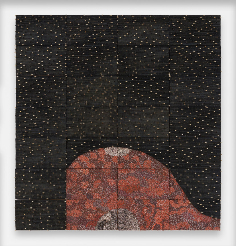 Reclaimed electrical wires and components on panel