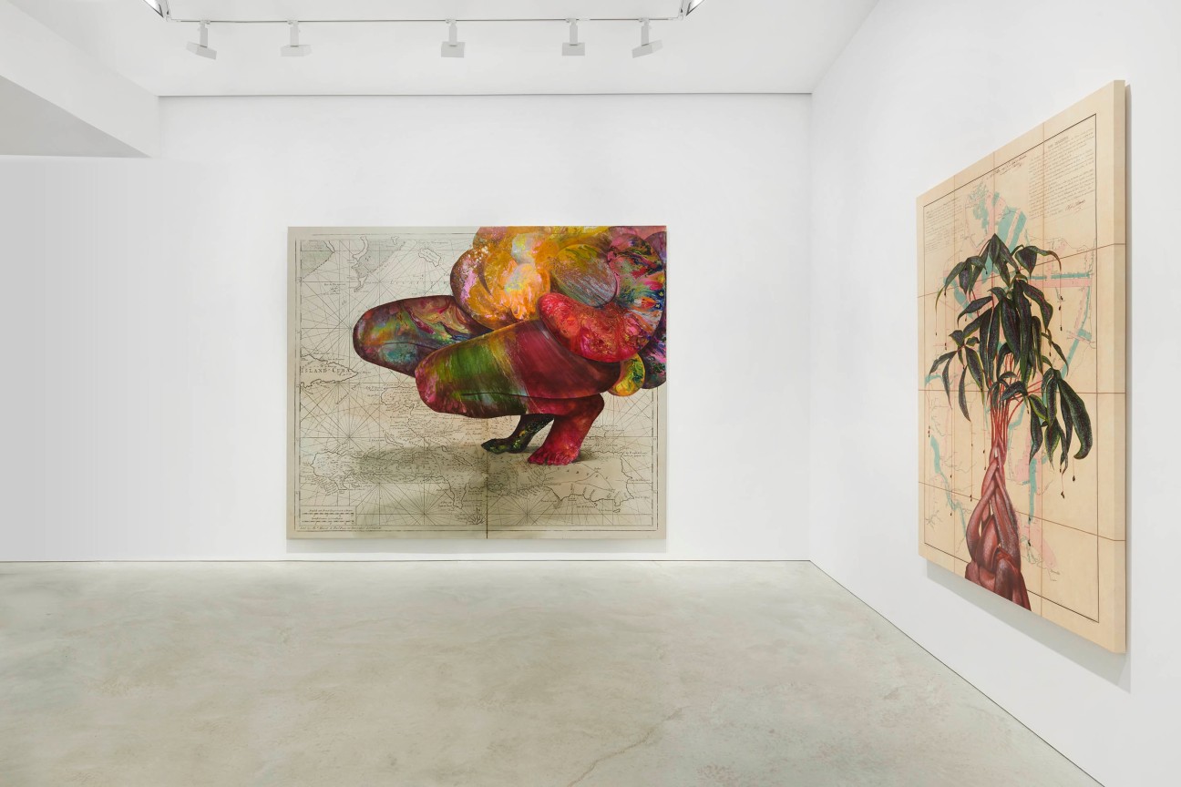 View of two paintings