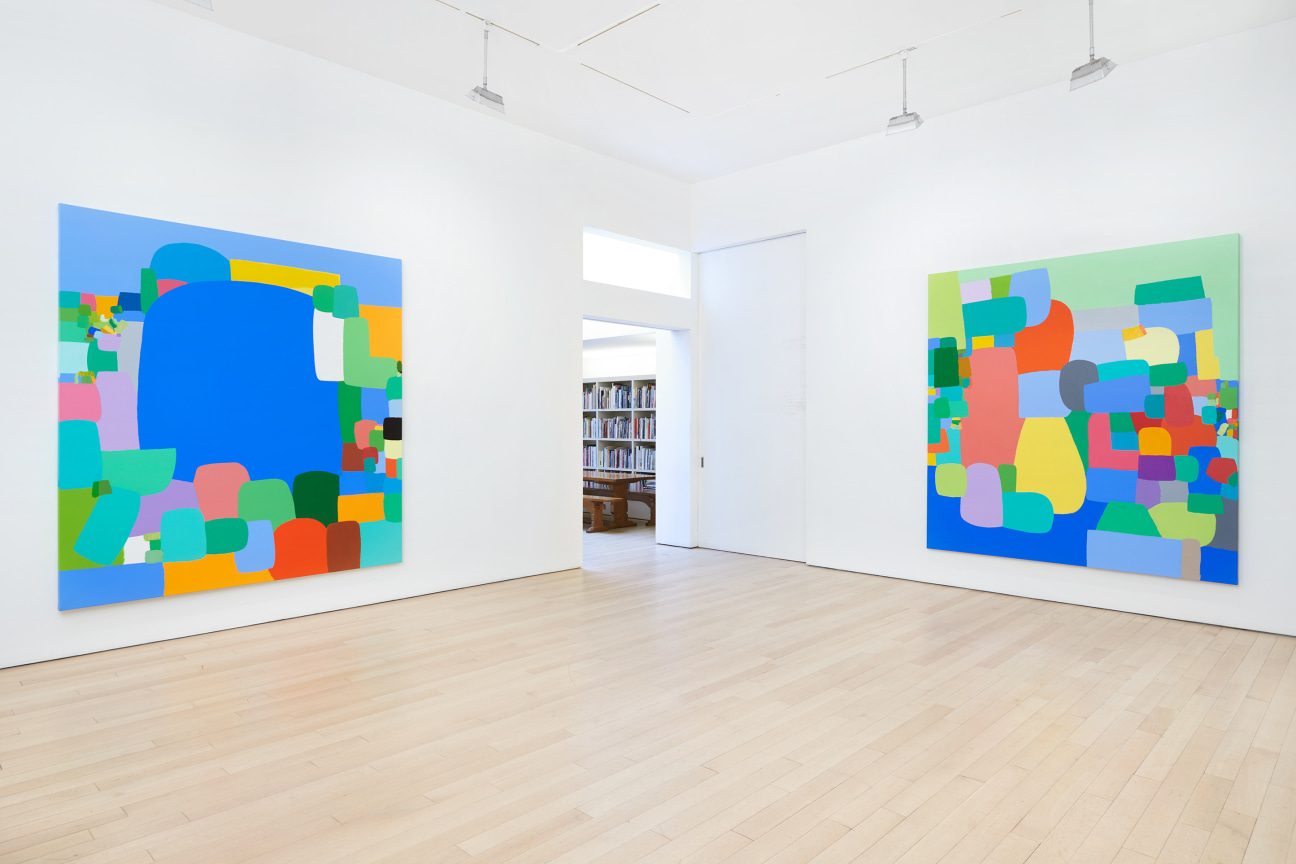Installation view of two artworks