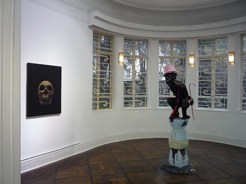 installation view of several artworks