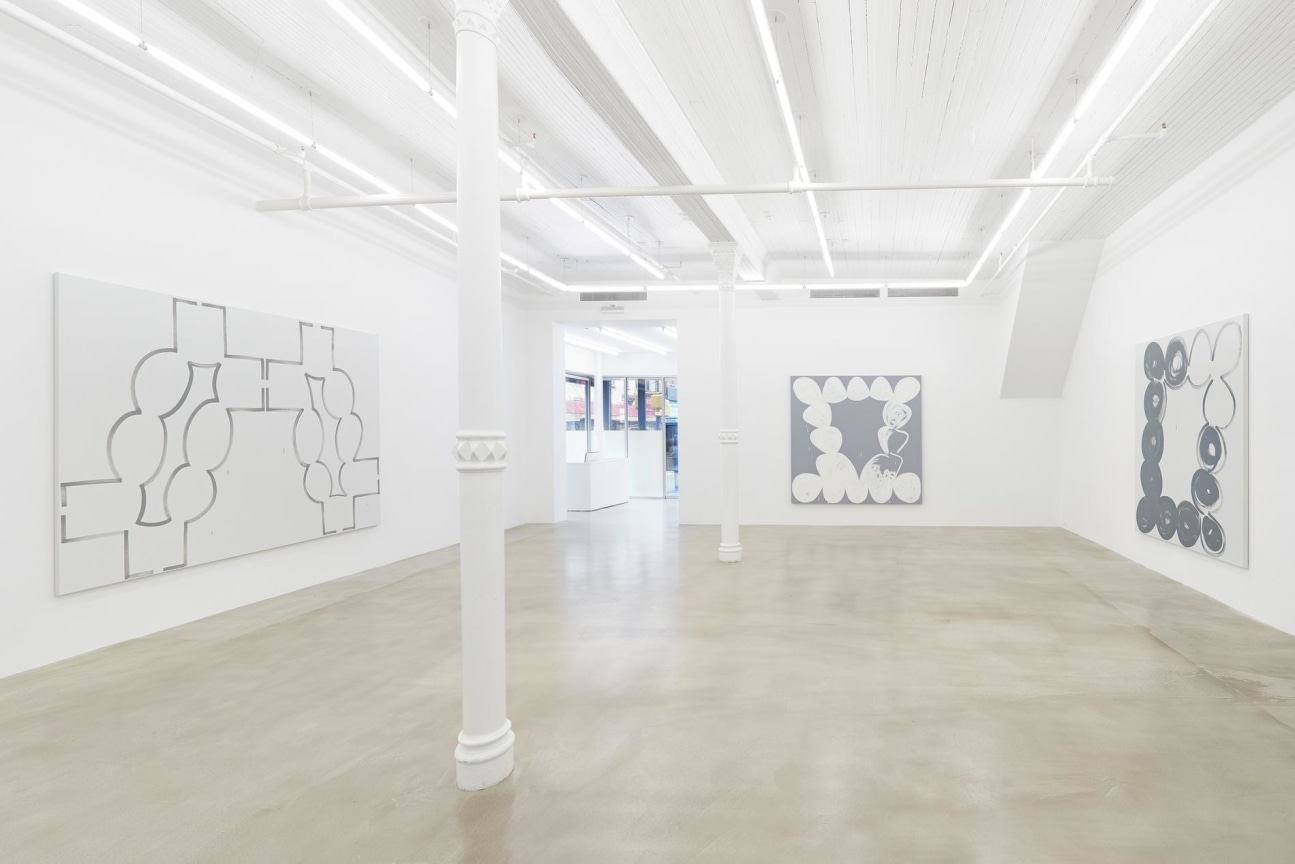 installation image of three artworks