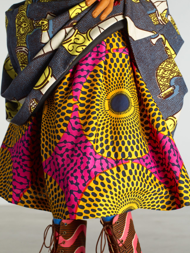 beautifully elaborate fabrics making up a skirt