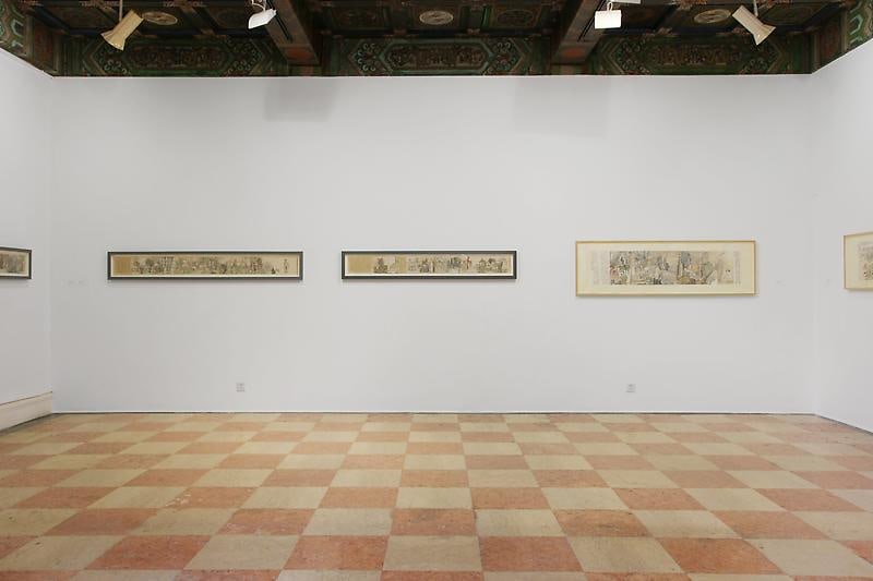 installation view of several artworks