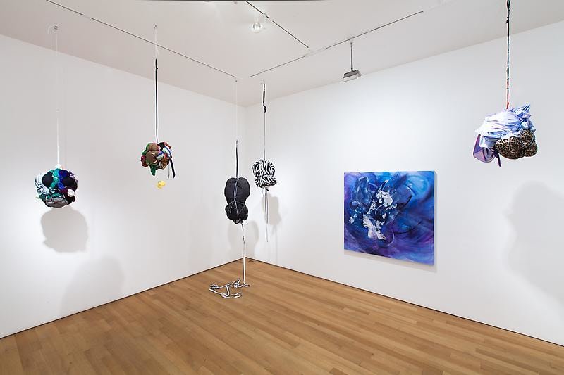 installation view of several artworks