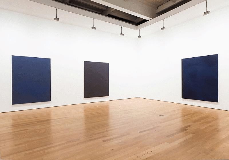 installation view of three artworks