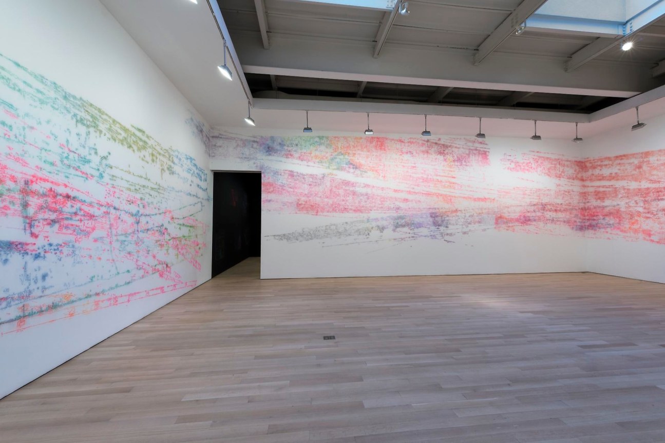 Installation view of wall art