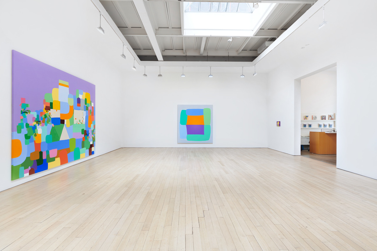 Installation view of two artworks