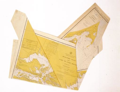 map folded in a random, geometric form