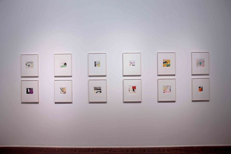 installation view of several artworks