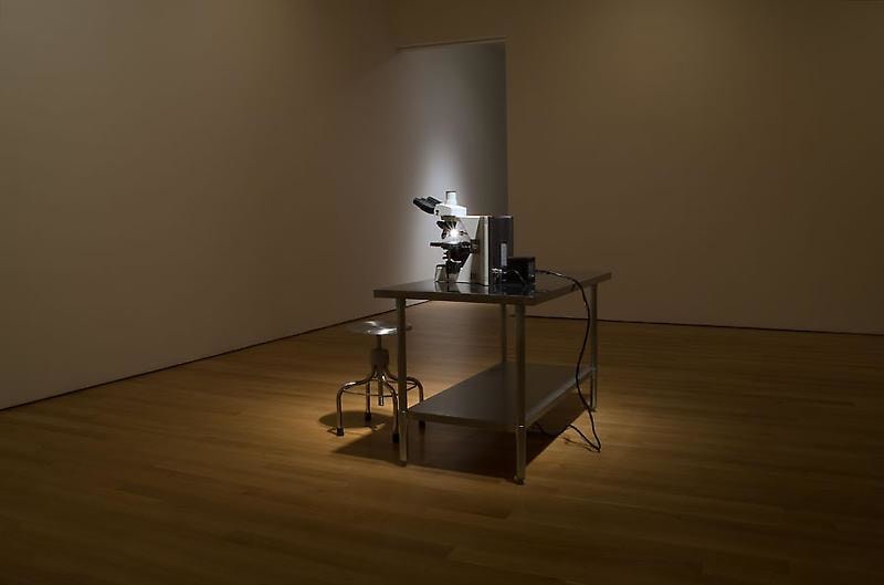 table with a small machine