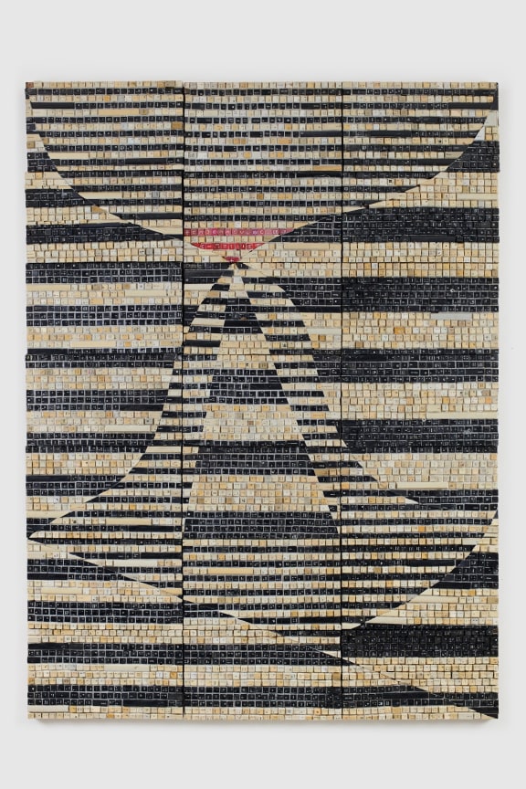 keyboard keys creating a black and white pattern