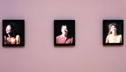 three of photographs of two women and one man