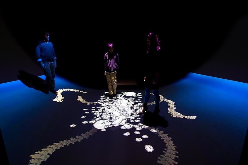 video projection on the floor