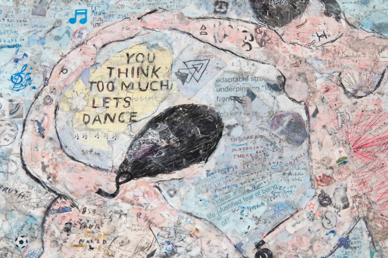 Detail image of a collaged, mixed media depiction of Henri Matisse's The Dance by SIMON EVANS&trade;.