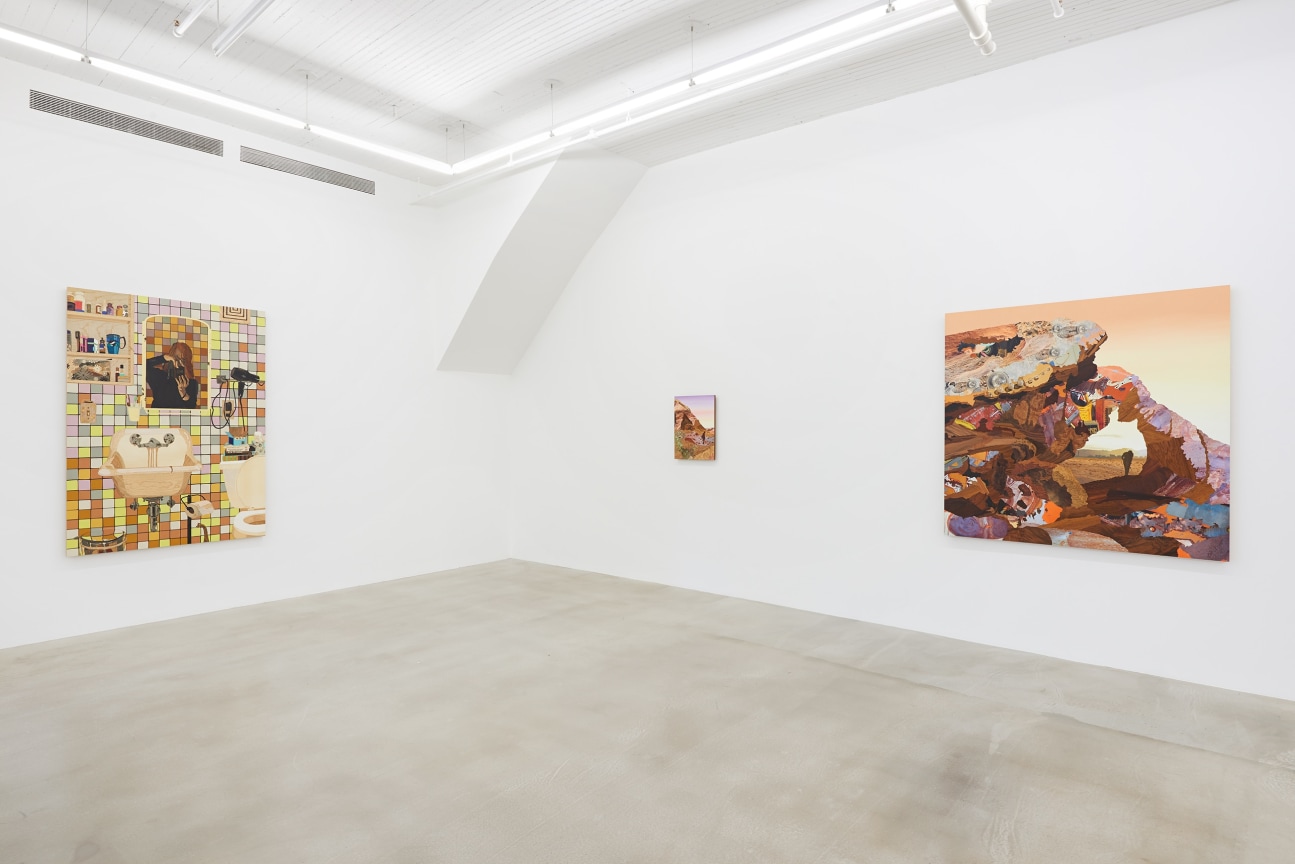 installation view of three artworks
