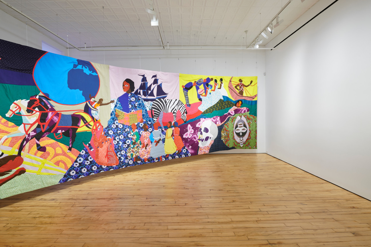 view of large tapestry