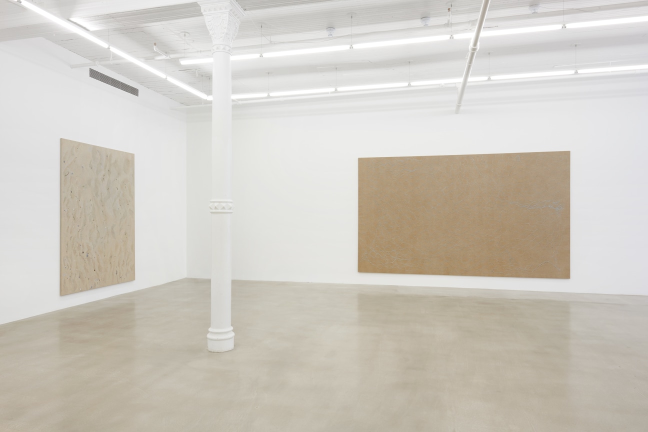 Installation view of two artworks