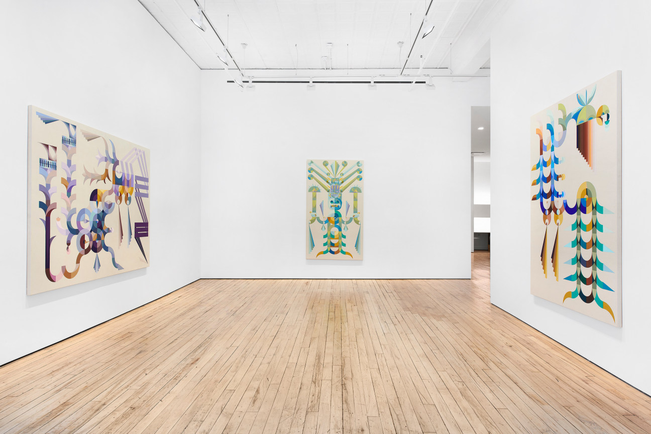 Installation view, Eamon Ore-Giron: Talking Shit, James Cohan, 52 Walker Street, NY, September 8 - October 21, 2023.