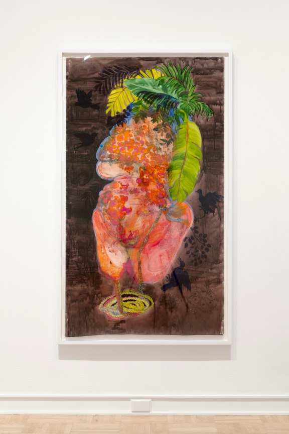 Firelei B&aacute;ez, The Right to Opacity, 2013. Acrylic on Vellum. Collection of Josef Vascovitz and Lisa Goodman., Installation view, Firelei B&aacute;ez,&nbsp;Plural Possibilities &amp;amp; the Female Body, Henry Art Gallery, University of Washington, Seattle, WA,&nbsp;February 27 -&nbsp;May 09, 2021