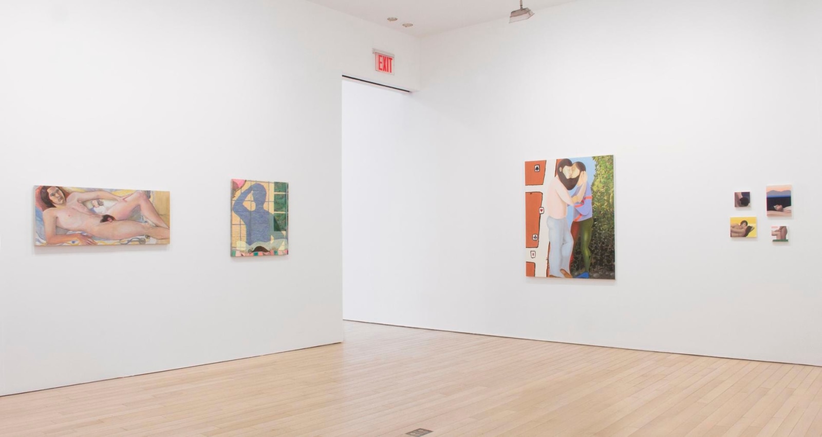 installation view of several artworks