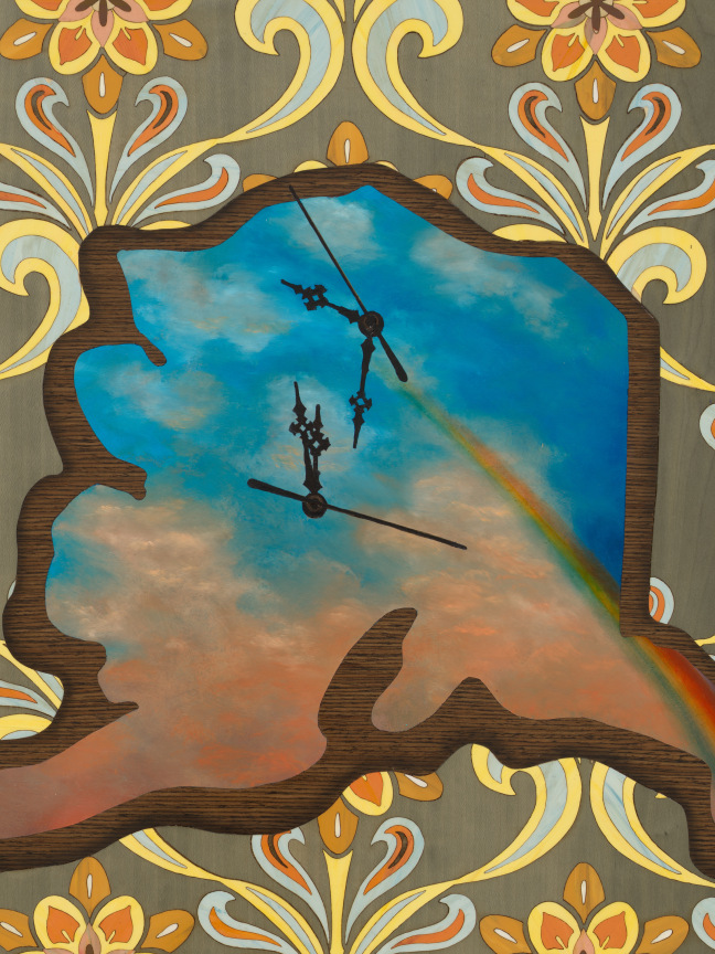 a clock in the shape of Alaska