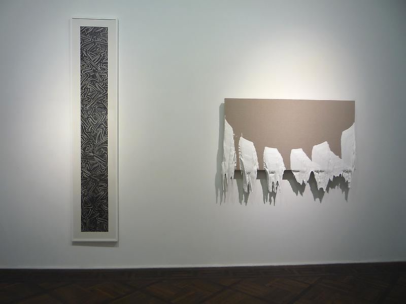 installation view of two artworks