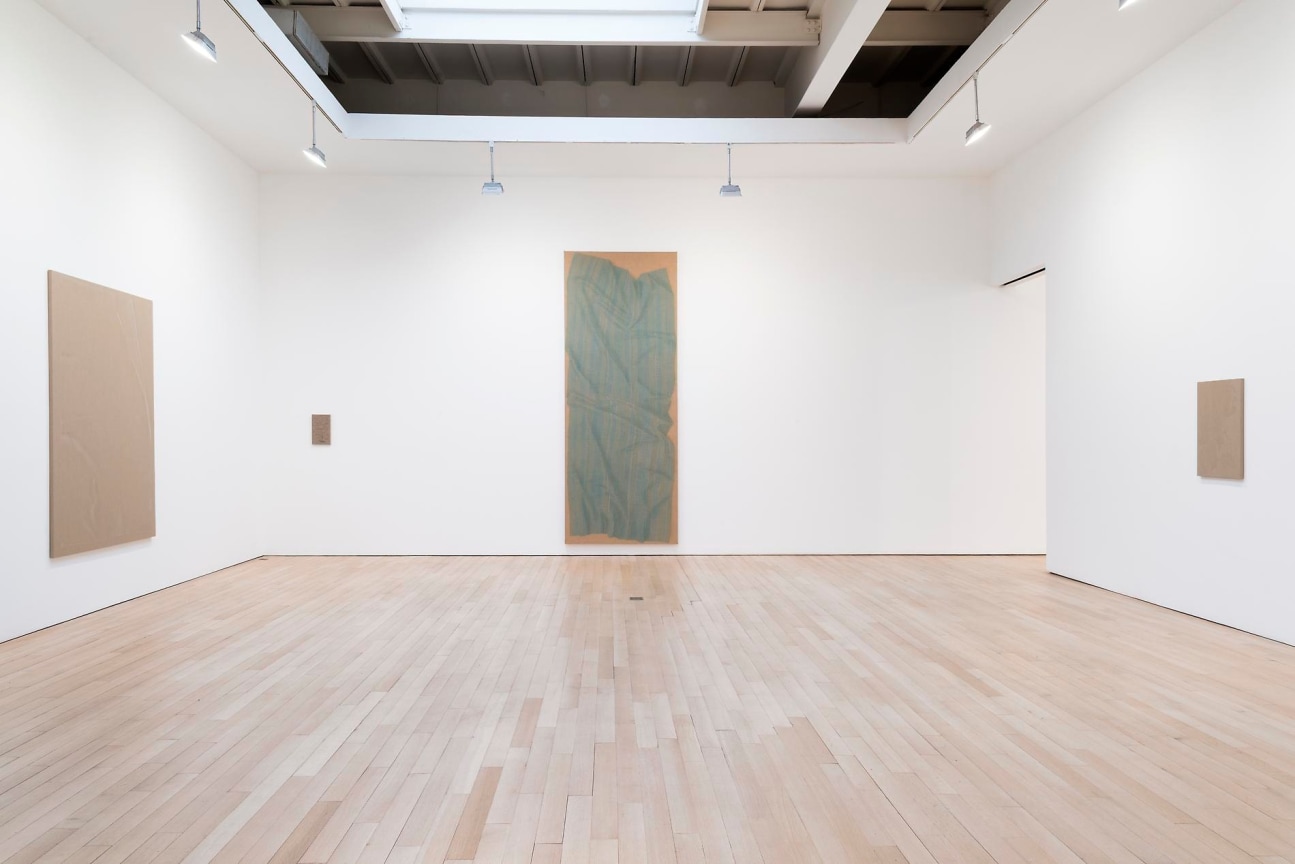 installation view of four artworks