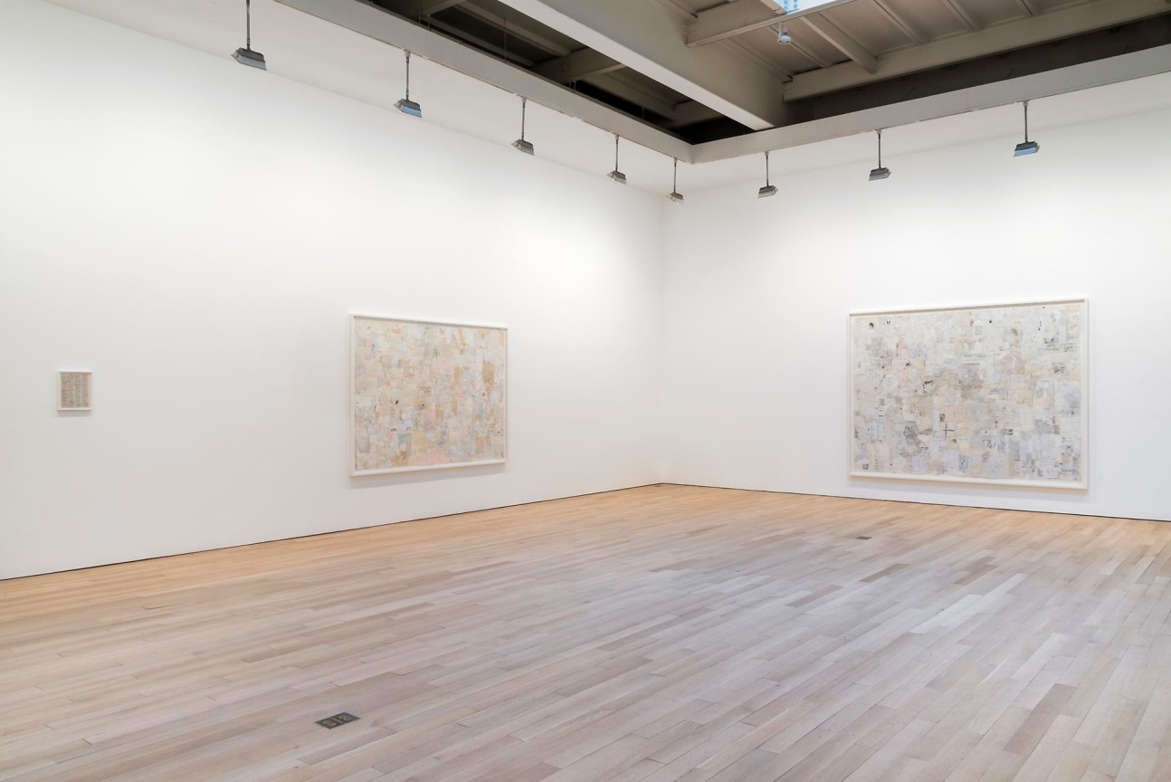 installation view of three artworks
