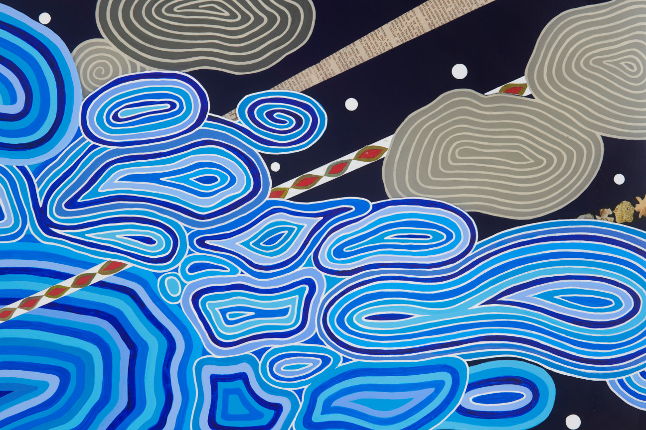 blue, cloud-like shapes