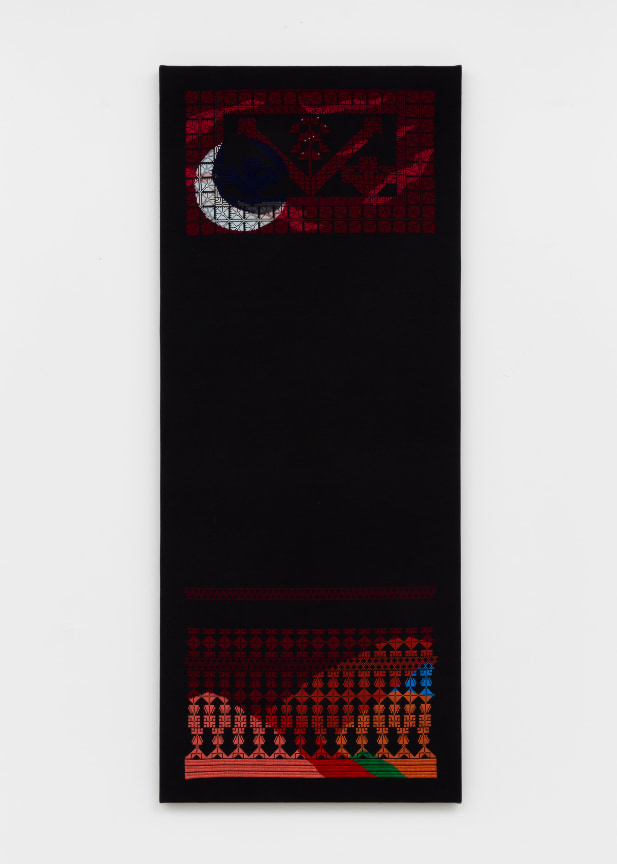 black cloth with colorful embroidery