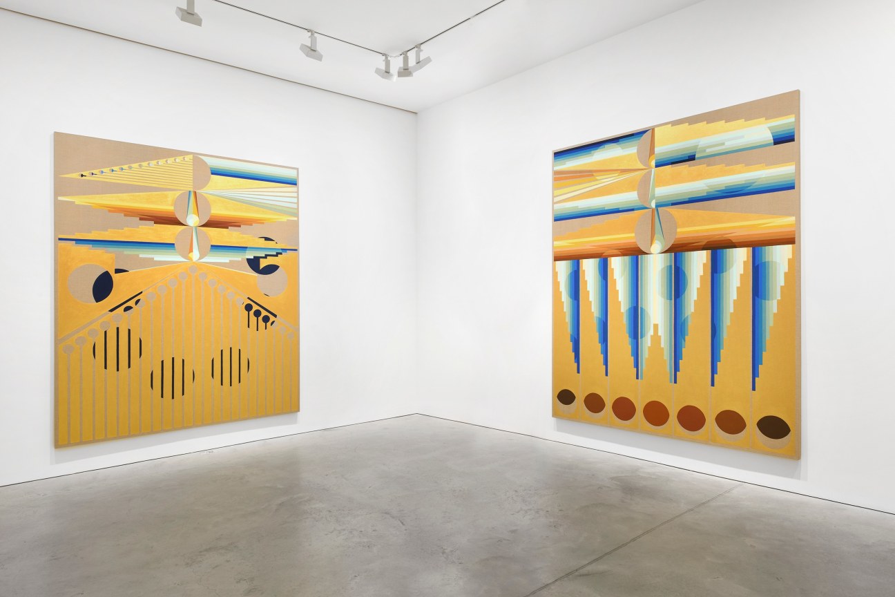 gallery view of two large paintings