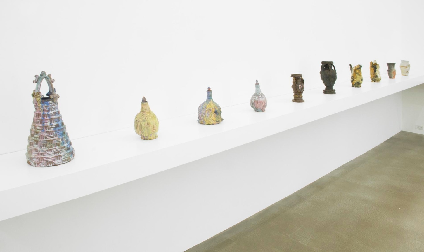 installation view of several sculptures
