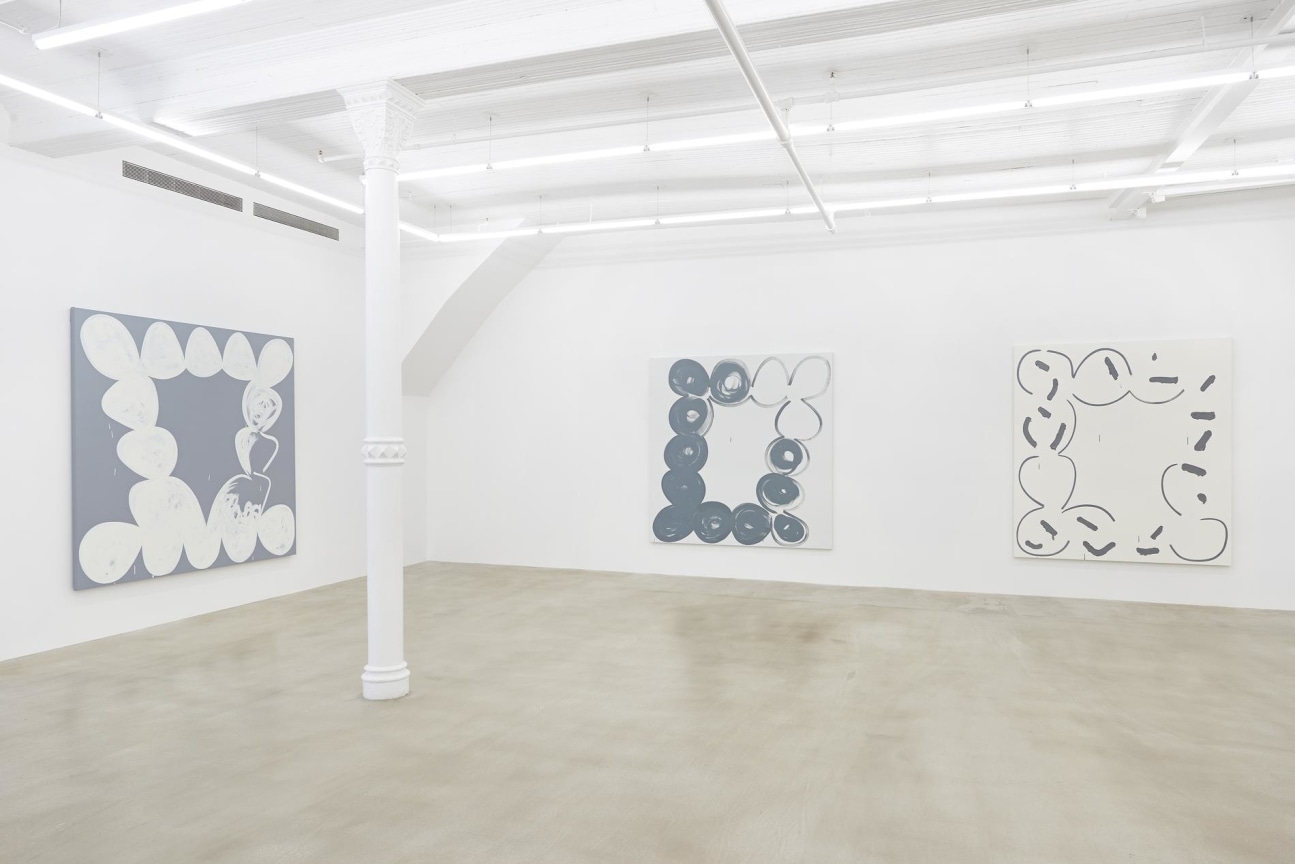 installation view of three artworks