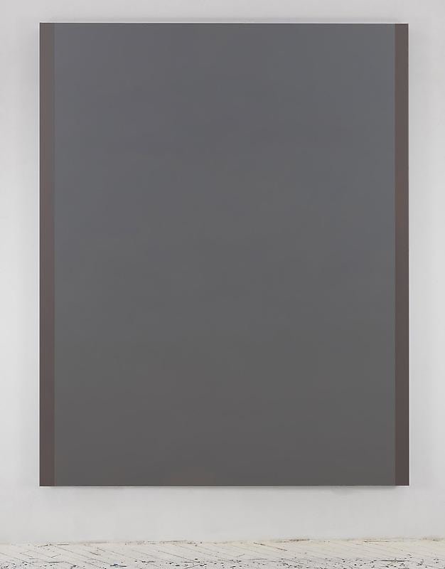 greyish blue painting with borders on opposite sides