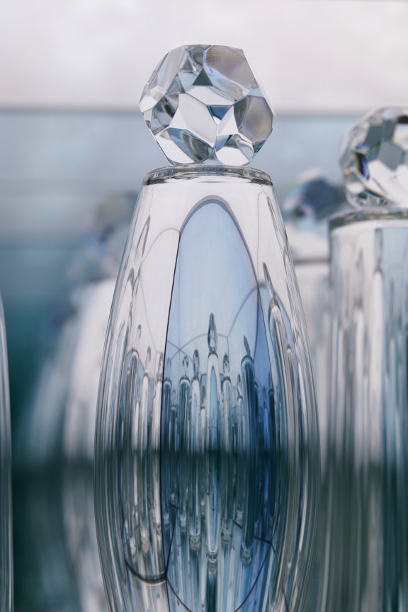 close up of glass sculpture