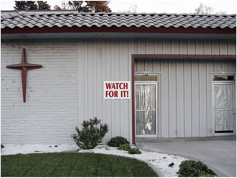 church-front with a sign that says &quot;watch for it!&quot;