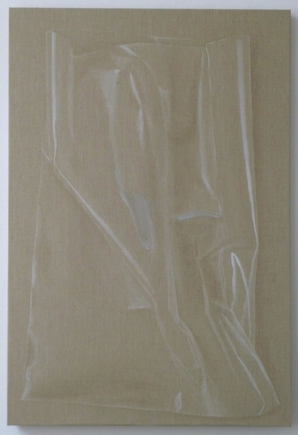 , HELENE APPEL&nbsp;Plastic Bag,&nbsp;2014&nbsp;Watercolor on linen&nbsp;43 11/16 x 29 1/2 in. (111 x 75 cm)