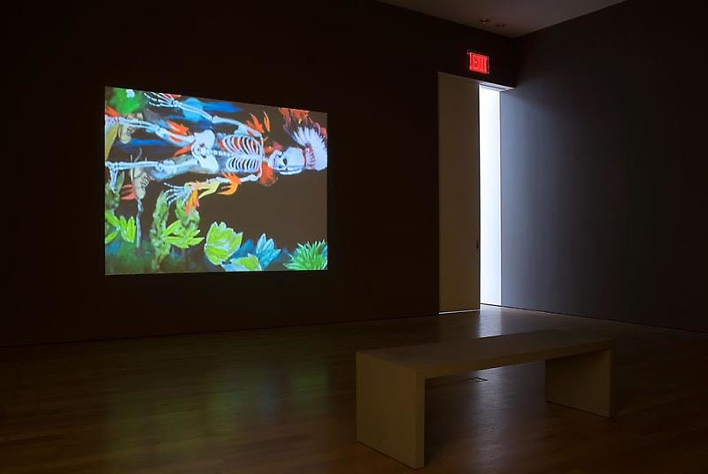 video of a skeleton on fire