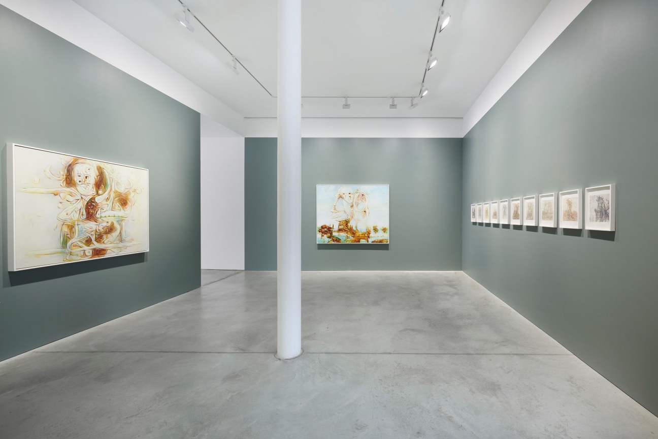 Installation view of Matthew Ritchie:A Garden in the Machine, at James Cohan Gallery on 48 Walker Street