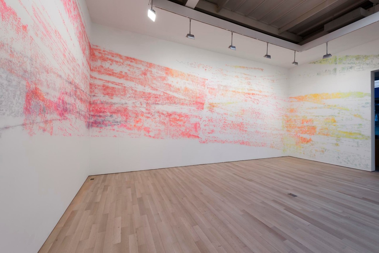 Installation view of wall art