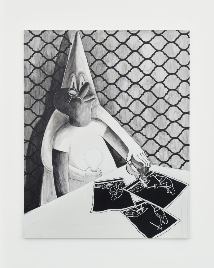 Image of a Trenton Doyle Hancock acrylic and graphite work on canvas.