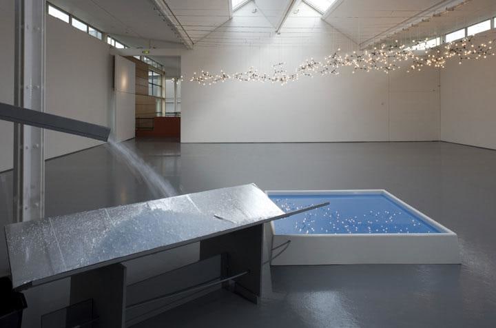 Ice, dye, water, freezer, mixed media