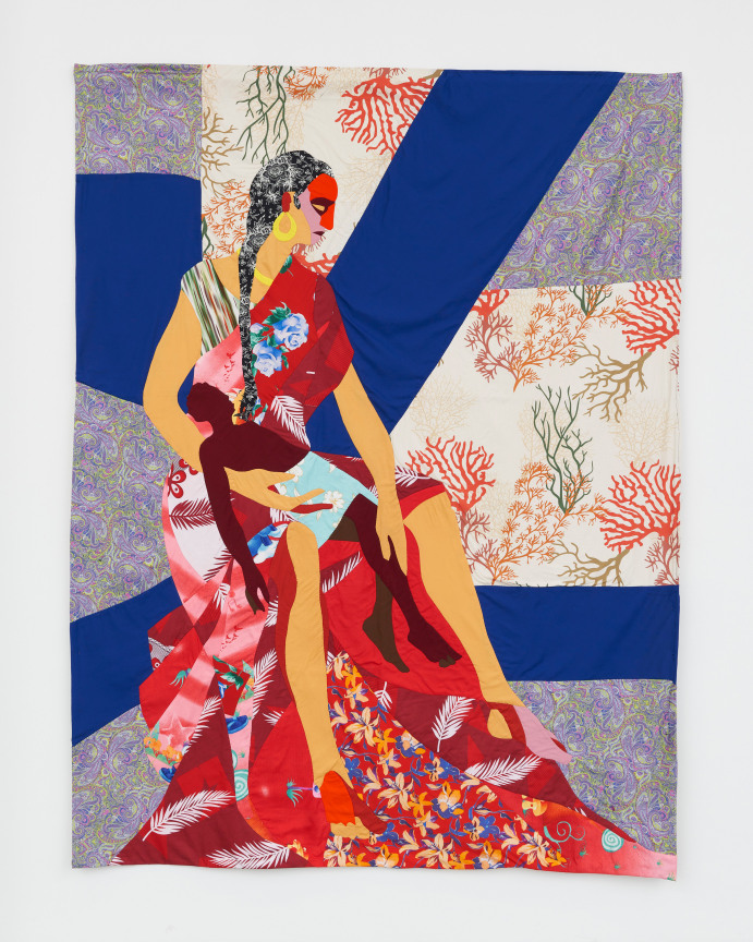 Image of a Christopher Myers appliqu&eacute; textile work.