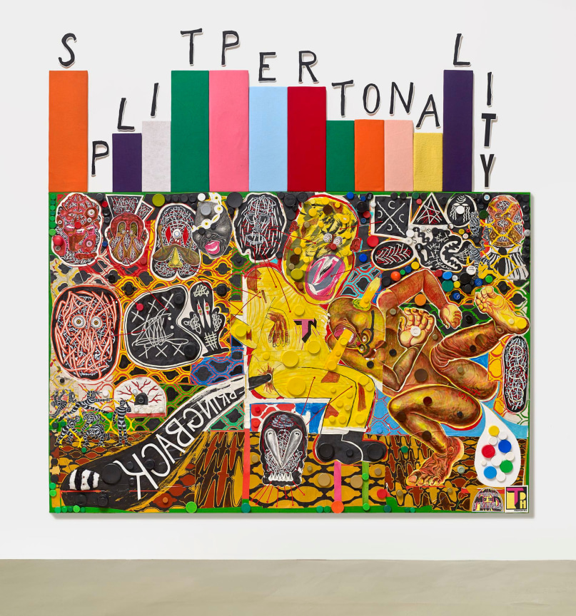 Installation view: Acrylic and mixed media on canvas